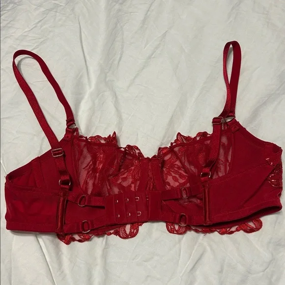Victoria’s Secret Wicked Unlined Bow Embroidery Balconette Bra and Panty Set 36C - Picture 12 of 16